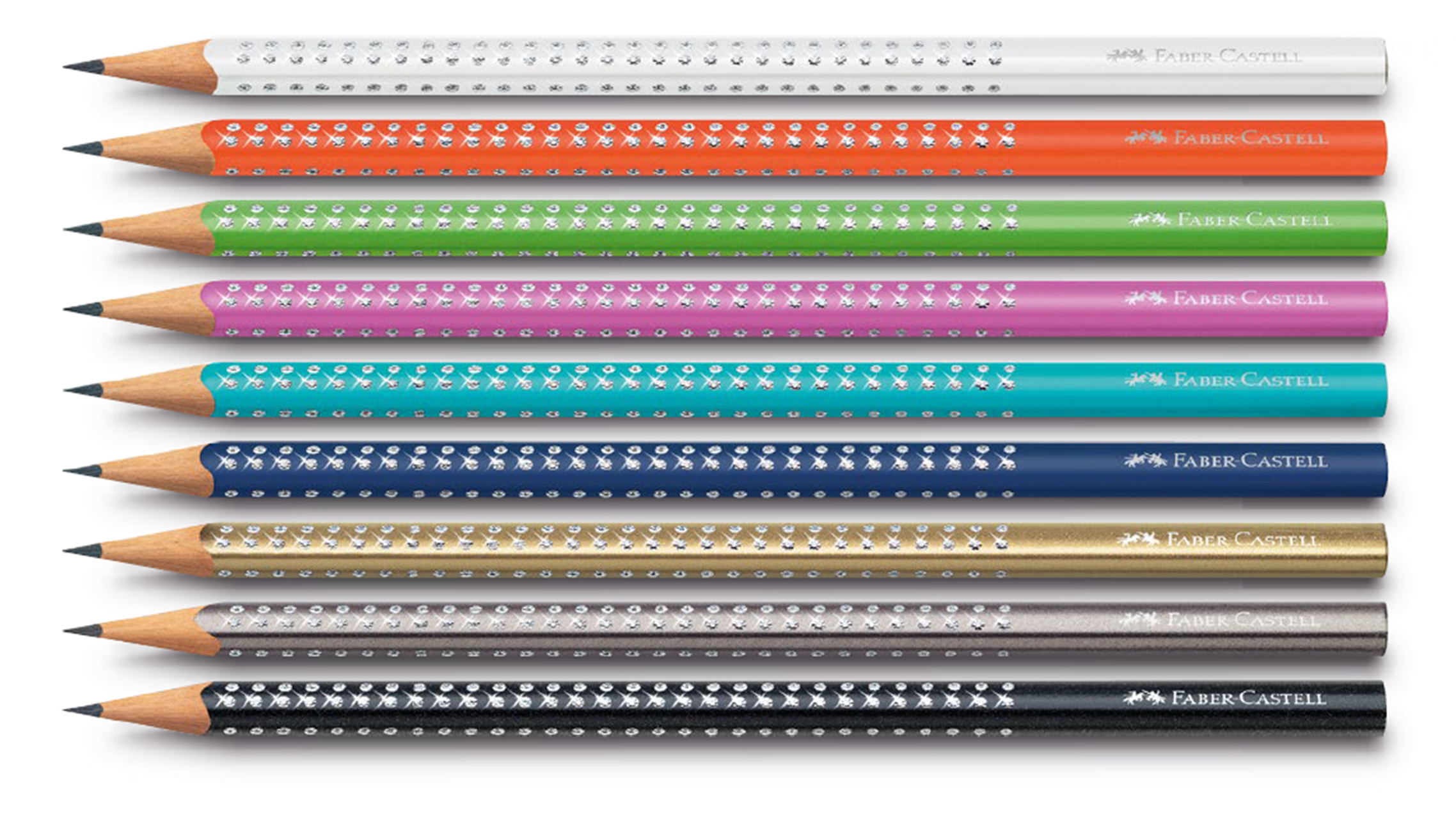 Set Faber Castell Bleistift Graphitstift Sparkle Glitzer Härtegrad B 3 Farben 