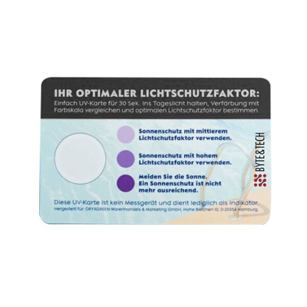 UV-Testkarte "SUNNY"