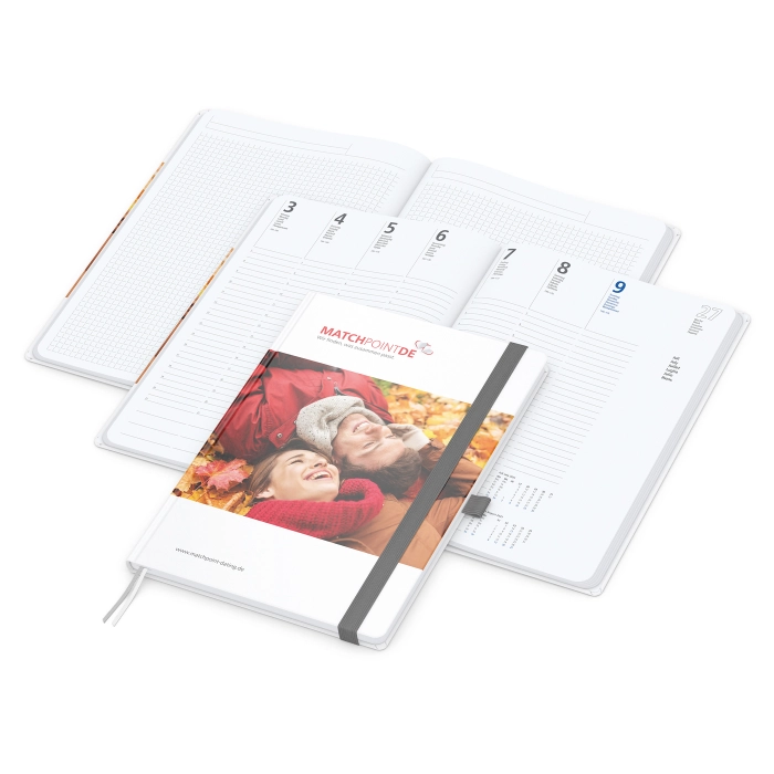 Notizbuch A5 "Match-Hybrid" white