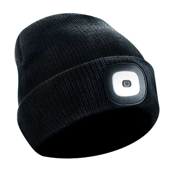Beanie-Strickmütze LED "2in1"