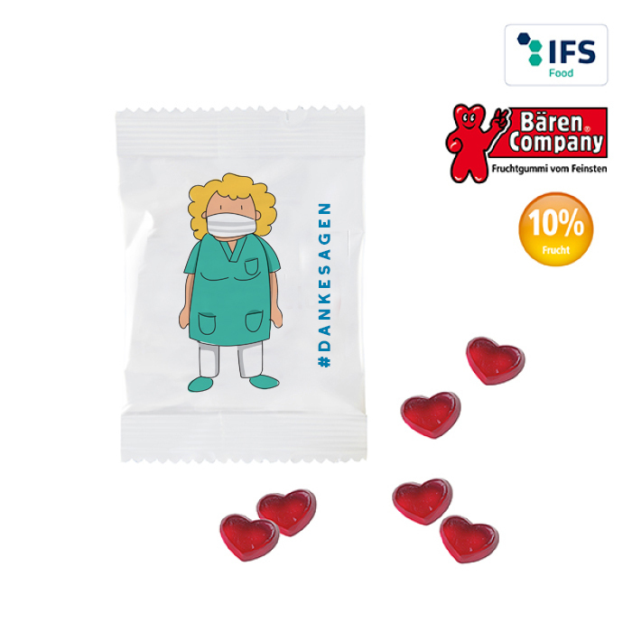 Fruchtgummi Herzen 10 g #dankesagen