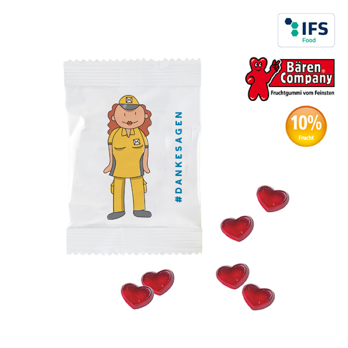 Fruchtgummi Herzen 10 g #dankesagen