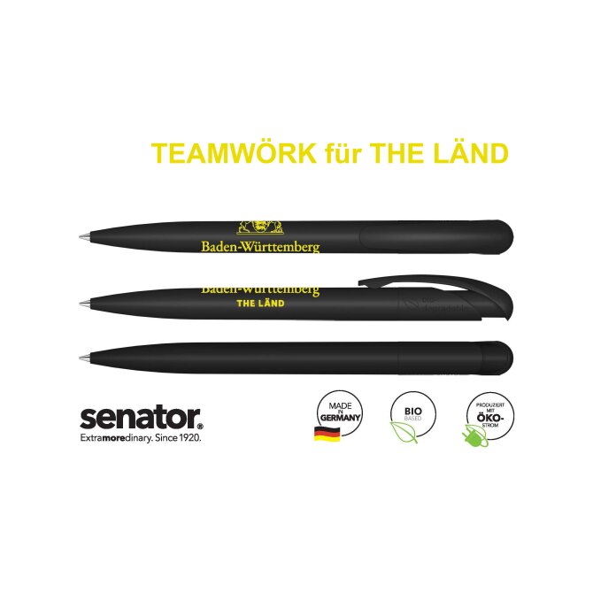 TEAMWÖRK für THE LÄND: SENATOR Kugelschreiber | Made in Germany | Bio based | Produziert mit Öko-Strom