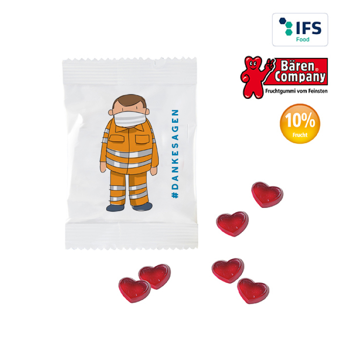 Fruchtgummi Herzen 10 g #dankesagen
