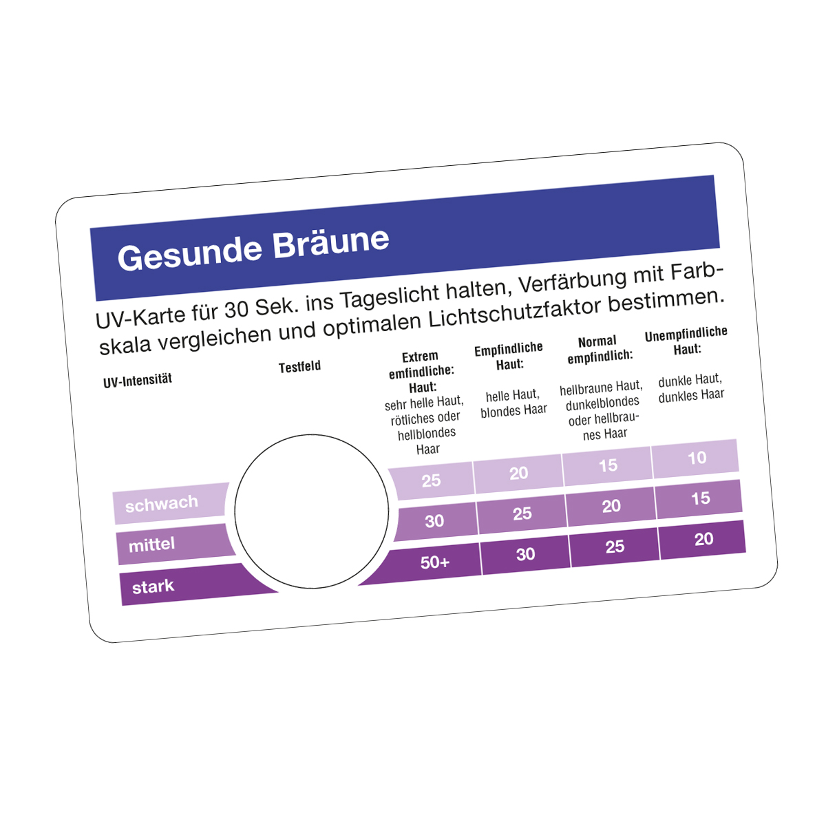 UV-Testkarte | Schuelbe Promotion Service GmbH | Werbeartikel