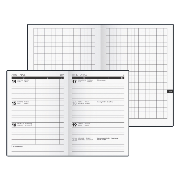 BRUNNEN Kalender Time Center A6, Einband Kunstleder