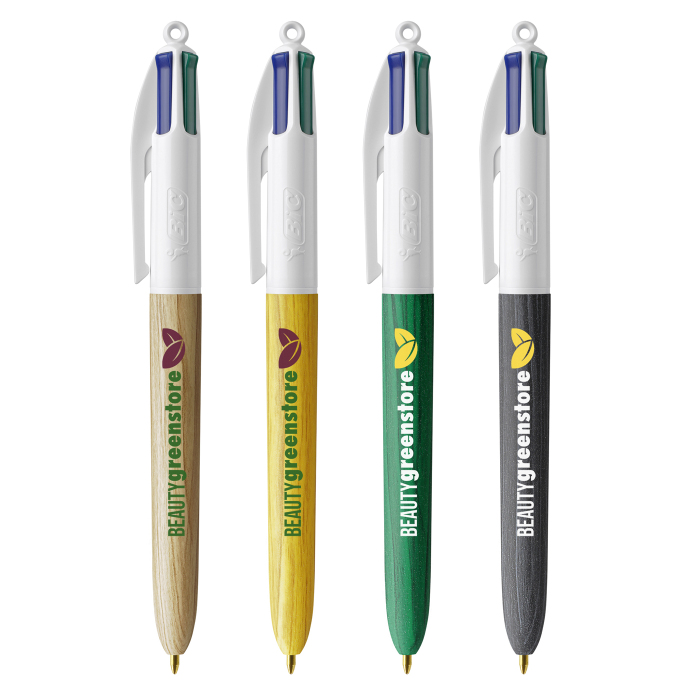 BIC® "Kugelschreiber "4 Colours Woodstyle"