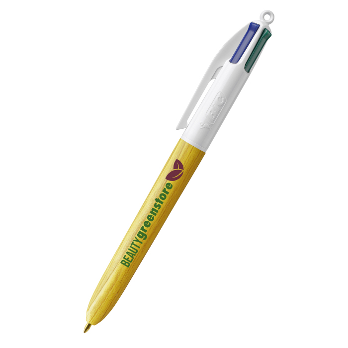 BIC® "Kugelschreiber "4 Colours Woodstyle"