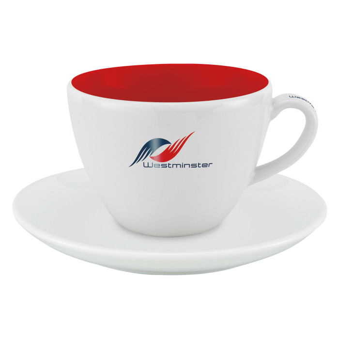 Porzellankaffeetasse "Westminster" mit Untertasse Made in Europe