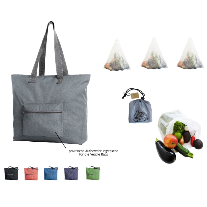 Exklusiver Shopper mit 3er Set Veggie Bags