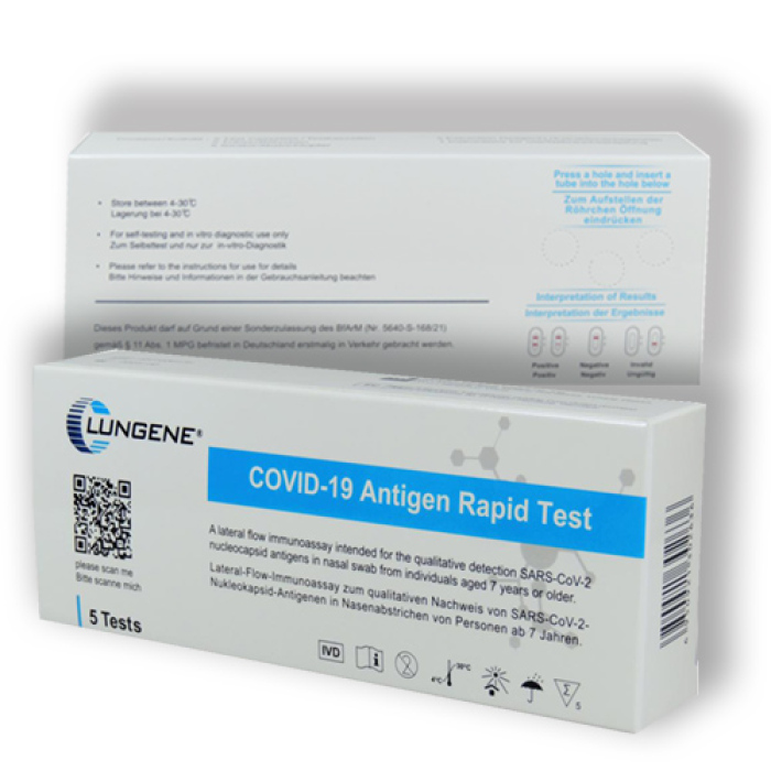 COVID-19 Antigen Rapid Test, Selbsttest (Nase), 5er Set